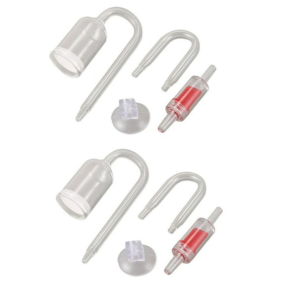 8x Aquarium Glass Plant Co2 Diffuser U Shape Tube Set for Plant Fish