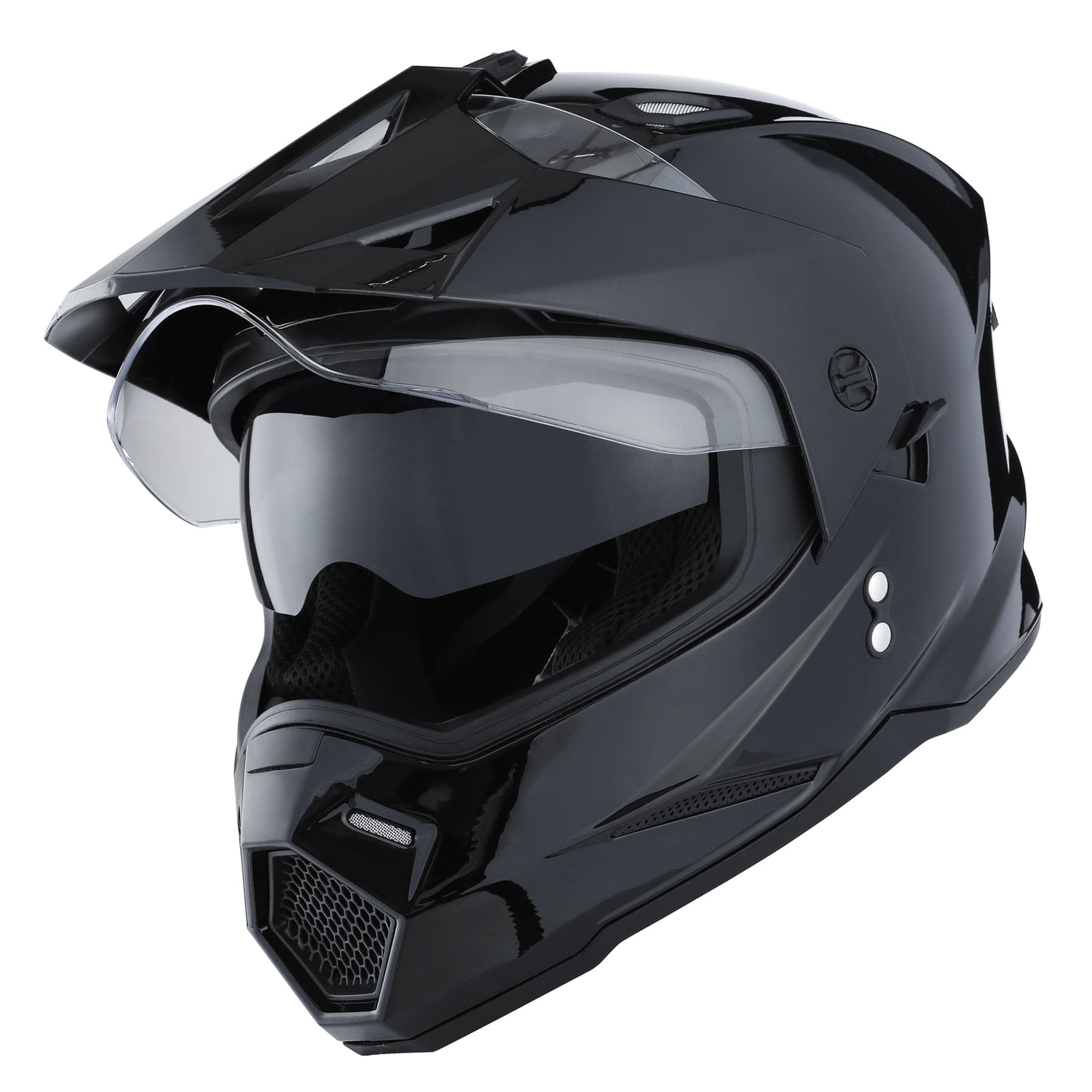 1Storm Dual Sports Motorcycle Motocross Helmet Dual Visor Helmet Racing Style HF802; Glossy