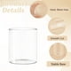 thumbnail image 4 of Juego de 6 jarrones cilíndricos de vidrio de 10 cm (alto) x 8,4 cm (ancho), botellas transparentes para plantas hidropónicas, centros de mesa decorativos modernos., 4 of 6