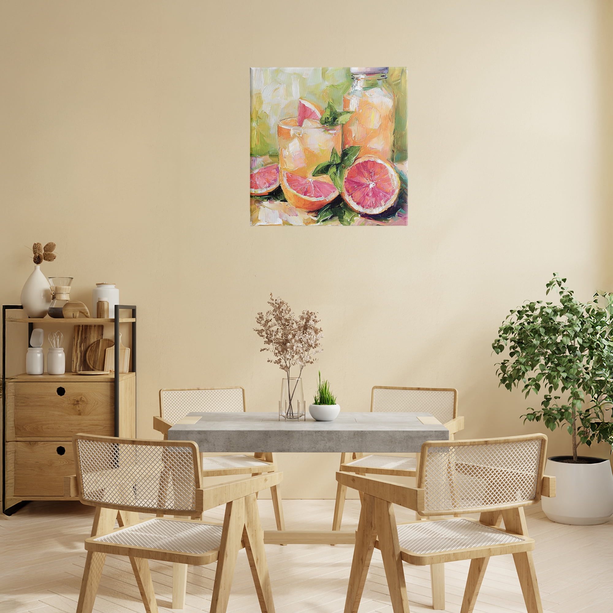 Stupell Industries Grapefruit Summer Refreshment Canvas Wall Art, design by Riley B