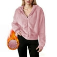 thumbnail image 2 of DAFPZW Faux Fur Fleece Jacket for Women Zip Up Sherpa Jackets Fluffy Coat Fuzzy Teddy Winter Hoodies, 2 of 9