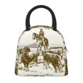 thumbnail image 1 of Easygdp Cattle Drive By Two Cowboys Bolsa de Almuerzo Insulada Grande, Forro de Aluminio, Diseño Espacioso, a Prueba de Fugas, Ideal para Trabajo, Picnics, Viajes y Actividades al Aire Libre, 1 of 6