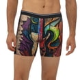 thumbnail image 2 of Men's Boxer Briefs Breathable Long Leg Underwear Shorts, Guitar Music Graffiti Street Wall Art, 2 of 6