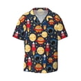 thumbnail image 5 of Picia Colorful Astronomy Men's Linen Shirts Short Sleeve Cuban Beach Shirts Casual Shirts Button Down Shirt for Men Beach Summer Wedding Shirt-XX-Large, 5 of 7