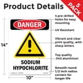 thumbnail image 2 of GHS Sodium Hypochlorite OSHA Danger Aluminum Sign 14 Inch x 10 Inch - 5 Pack, 2 of 8