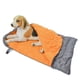 thumbnail image 2 of Saco de dormir para perros con bolsa de almacenamiento, cama para perros impermeable, cálida y plegable para viajes, Camping, senderismo, mochilero (gris + naranja), 2 of 5