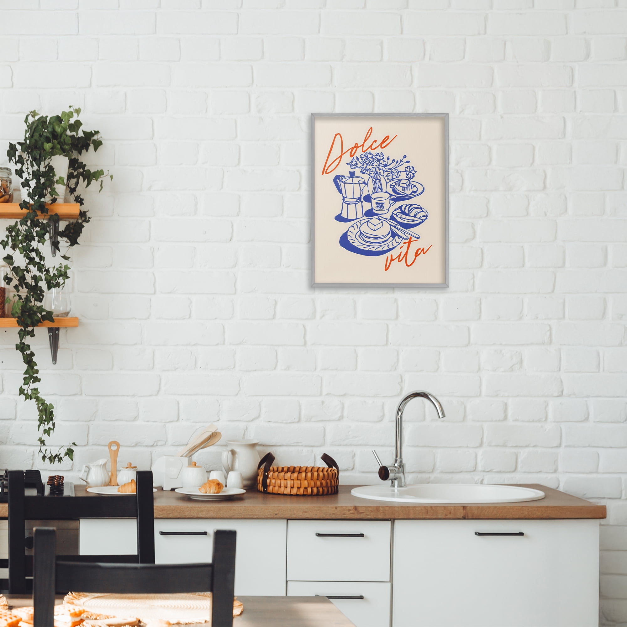 Stupell Industries Retro Breakfast Morning Spread Gray Framed Giclee Art, design by The Prints Vibe