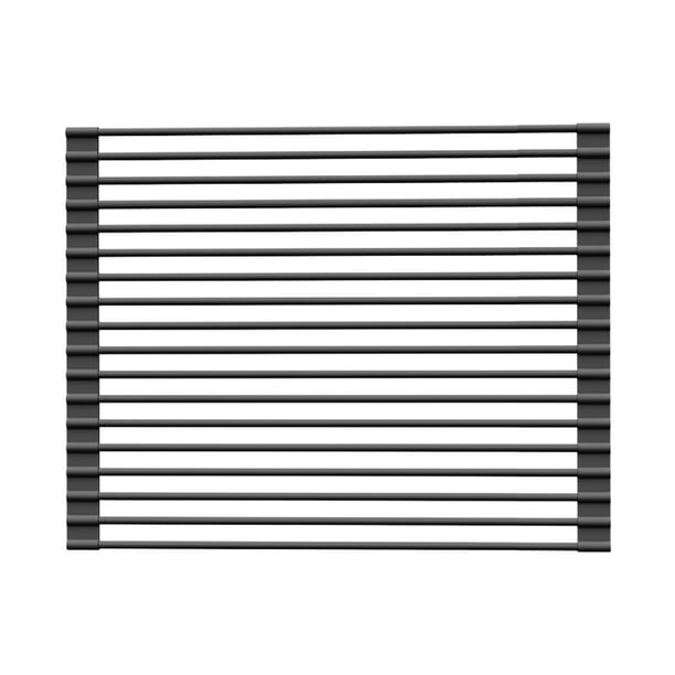 Escurridor de platos enrollable extensible, escurridor de platos multiusos resistente al calor, antideslizante y plegable