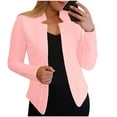 thumbnail image 4 of Dezsed Blazers for Women Business Casual Women's Color Casual Fashion Long-Sleeved Cardigan Jacket Coat Outerwear Pink M, 4 of 7