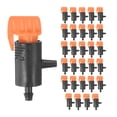 thumbnail image 1 of Uxcell 30-Pack Emisor de Goteo de Riego, 0-200L/H Conectar Partes del Sistema de Riego Herramienta de Plástico [Naranja], 1 of 1