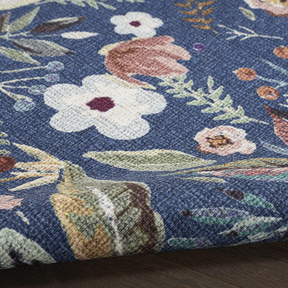 Nourison Nourison Washables Floral Navy Multicolor 5'2" x 7' Area Rug (5x7)