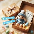 thumbnail image 2 of Handmade Mini Bunny Hug Cute Easter Gift, 2026 New Soft Plush Rabbit Mini Bunny Hugs in Box with Card, Easter Basket Bunny Stuffer Women Men for Birthday, Mother's Day, Valentine's Day (Brown), 2 of 7