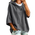 thumbnail image 2 of Xdegoge Womens Short Sleeve Hoodies Casual Loose Fit Lightweight Drawstring Sweatshirts Comfy Basic Tunic Fall Summer Pullover Tops, 2 of 6