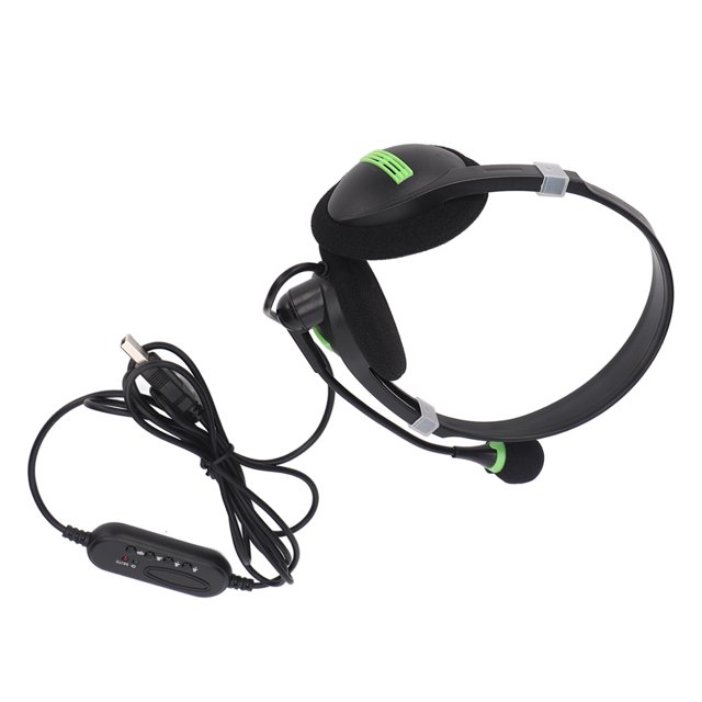 USB Wired Headset, Durable USB Business Headphone Noise Canceling Mute Wire Control Binaural For Work