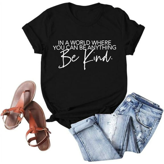 Summer Tops for Women Plus Size Women Teen Girl Cute Tops Women T Shirts Junior Graphic Tee Black