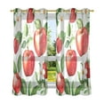 thumbnail image 6 of Yayeee Window Curtains Light Filtering 63"x52" Grommet Panel Pair Home Living Room Decor, Apple Pattern, 6 of 7