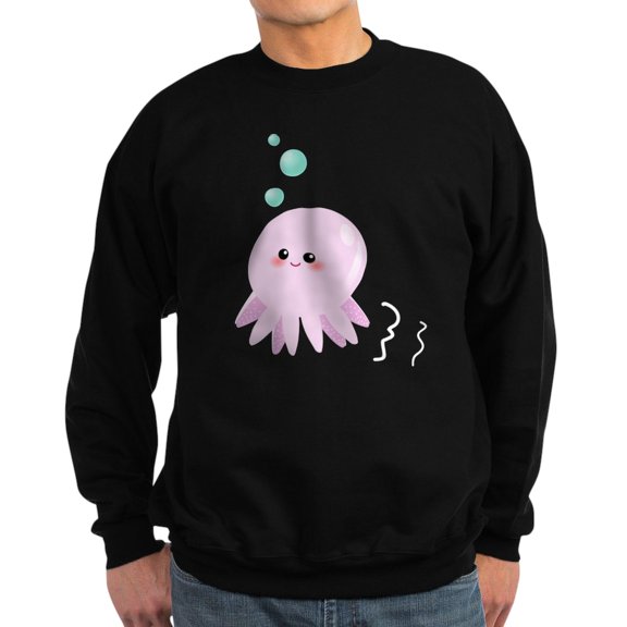 CafePress - Cute Pink Octopus Sweatshirt - Classic Crew Neck Sweatshirt