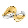 thumbnail image 5 of Solid 14k Yellow and White Gold Two Tone Freeform Style Wave Ring Band Size 9, 5 of 6