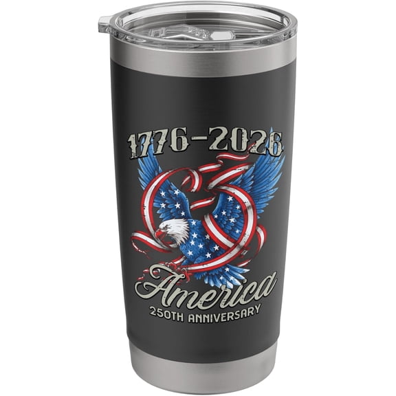 America 250th Anniversary 1776 2026 250 Year Men Women Kids Stainless Steel Insulated Tumbler