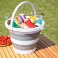 thumbnail image 2 of Collapsible Bucket 1.3 Gallon 5L Water Bucket for Cleaning Foldable Portable Plastic Mop Bucket with Handles Indoor Household Outdoor Car Wash Camping Fishing (Gray, S), 2 of 8