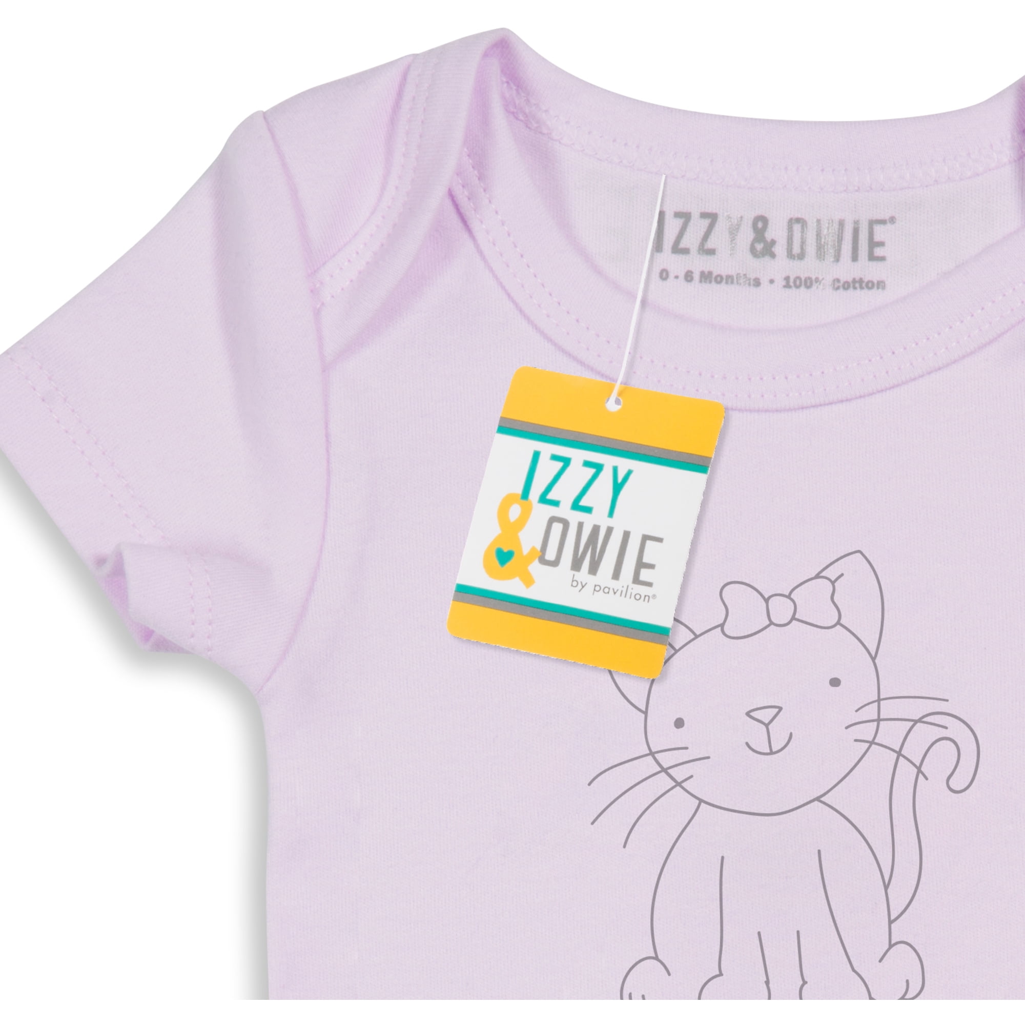 Pavilion Gift Company - Soft Lavender Kitty - 0-6 Months Onesie