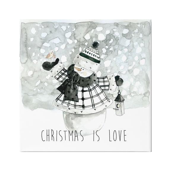 Stupell Industries Christmas Is Love Phrase Holiday Painting Gallery Wrapped Canvas Print Wall Art, 30 x 30