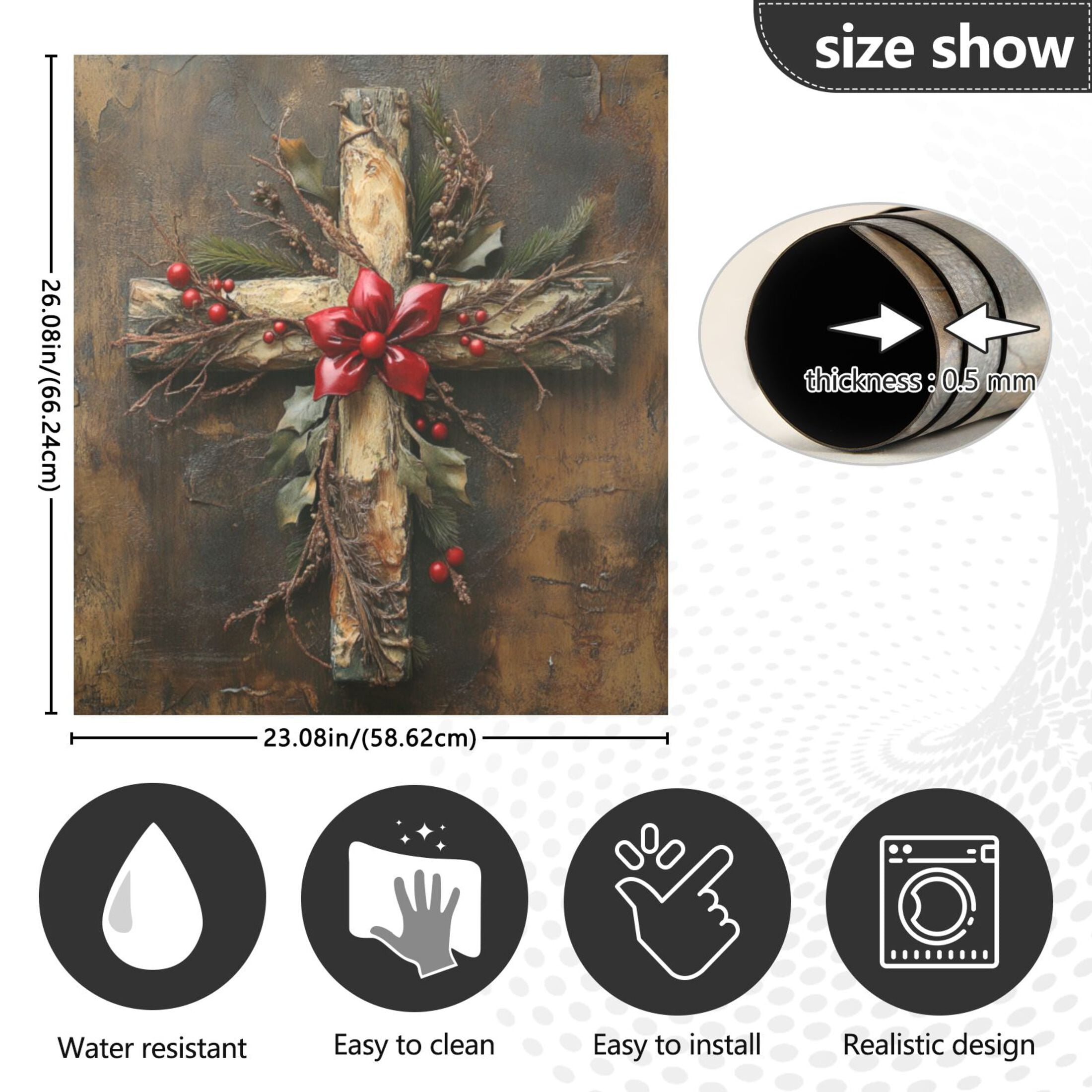 Dishwasher Magnetic Sticker 23x26 Inch Refrigerator Magnetic Sticker Washing Machine Magnetic Sticker Kitchen Panel Magnetic Sticker Home Decor Cute Cross Pattern