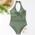 thumbnail image 4 of Women's One Piece Swimsuit Tight Fitting Backless Sexy Cross Color Bikini for Pool Party Beach,Army Green,L, 4 of 5