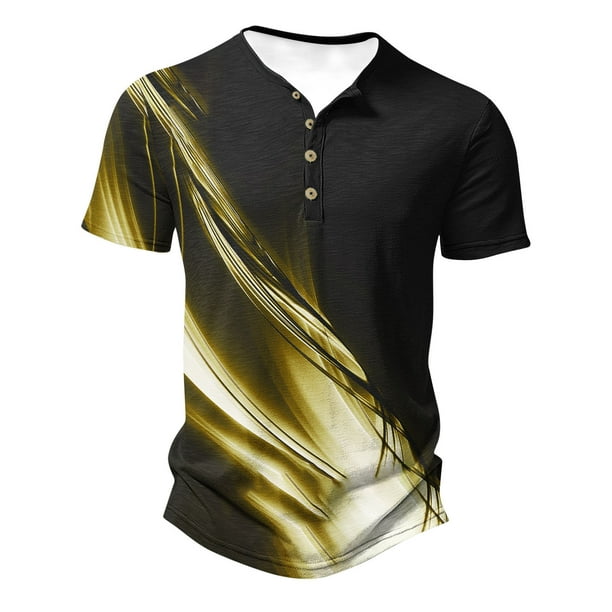 Mens Casual Pantalones Cortos Impresos Cuello Redondo Suéter Deportes Tee, Fitness Y Casual Hombres Camisetas