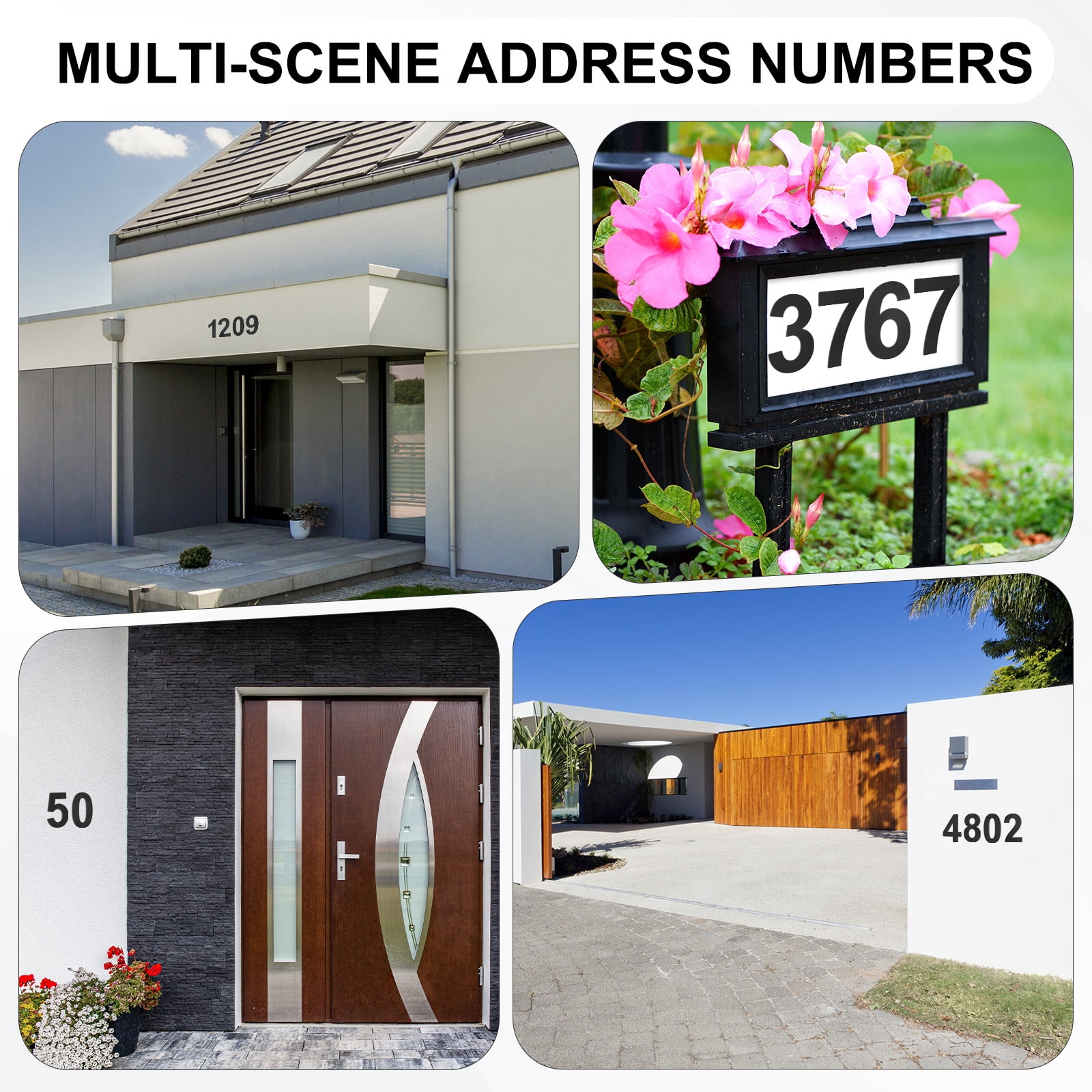 Uxcell 1-Pack Modern Floating House Numbers for Outside, 8 Inch Stainless Steel Matte Black Large Address Number [Digit 6]