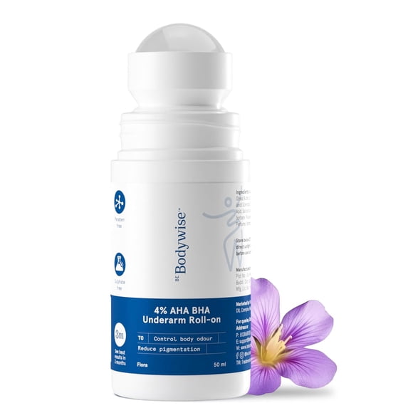 Be Bodywise 4% AHA BHA Underarm Roll on | Prevents Odour | All Skin Types | 50ml