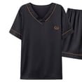 thumbnail image 4 of Bovxnpu Men's Clothing Set 2 Piece Loungewear Set Cotton Short Sleeve Crew Neck Men's Casual Pullover Shorts Set, 4 of 5
