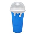 thumbnail image 5 of Taza para batidos congelados, reutilizable, a prueba de explosiones, de silicona suave, taza para apretar congelada, taza para hacer batidos con pajita de doble uso para bricolaje, azul, 5 of 5
