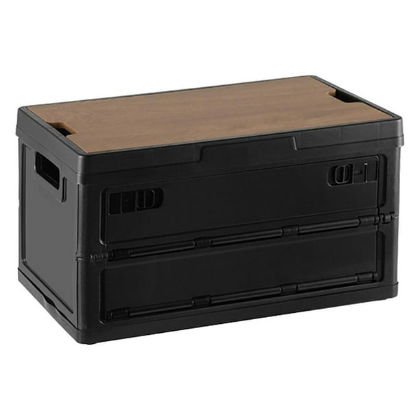 Organizador de Maletero de Coche, Caja de Almacenaje para Acampar Al Aire Libre, Contenedor de Cocina Al Aire Libre, Bolsa de Transporte, Organizador negro 55L