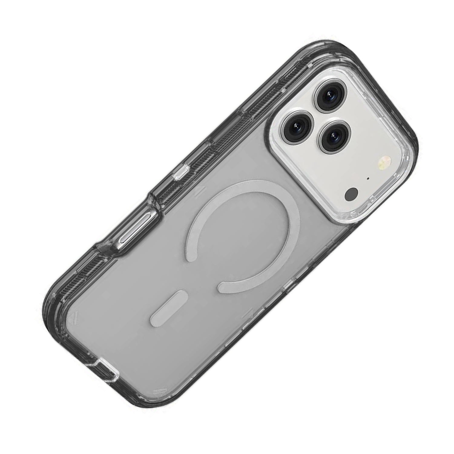 Clear Shockproof Wireless Charging Case for iPhone 17 Pro Max - Black