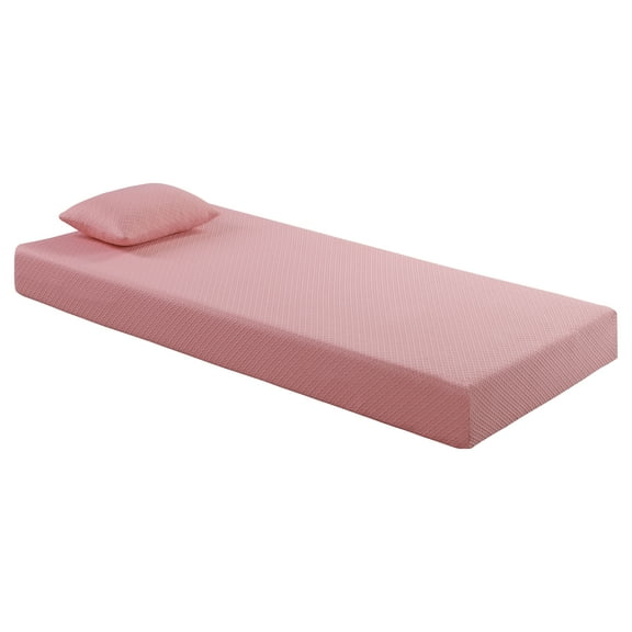 Lexicon Homelegance Bedding 7" Modern Fabric Twin Mattress Set in Pink