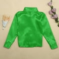 thumbnail image 4 of FAOWME Kids Girls Sparkly Sequins Dance Tops Boys Long Sleeve Button Down Shirt For Jazz Dance Performance Green 3-4 Years, 4 of 7