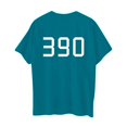 thumbnail image 4 of Squid Game Women's Cosplay T-shirt – Official Player Edition Cyan S, 4 of 4
