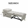 thumbnail image 5 of HICOMILA Convertible Single Sofa Bed, Armless Teddy Fleece Couch with USB Charging Port, Adjustable Backrest, Side Storage Pockets, Multi-Functional Chair Bed for Small Space, White, 5 of 10