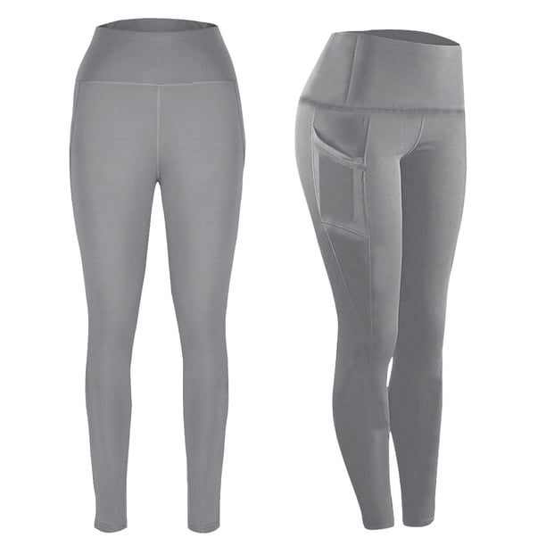MKLEKYY Conjunto deportivo para mujer, leggings de cintura alta para mujer, pantalones de yoga estilo pantalón de talla grande, leggings de entrenamiento suaves de longitud completa con bolsillos