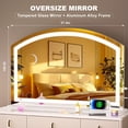 thumbnail image 3 of Hasipu 36" x 24" Arched LED Vanity Mirror with Light Desk Makeup Mirror with 10X Magnification, 3 Dimmable Color Modes, USB Charging Port, 3 of 7