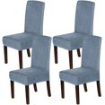 thumbnail image 1 of Velvet Dining Chair Covers Stretch Chair Covers for Dining Room Set of 4 Parson Chair Slipcovers Chair Protectors Covers Dining, Soft Thick Solid Velvet Fabric Washable,Gray blue, 1 of 5