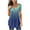 Blue, variant on TIHLMK Blouses for Women Fashion V-Neck Gradient Printed Tunic Tops Buttons Short Sleeve T-shirt Gifts for Women