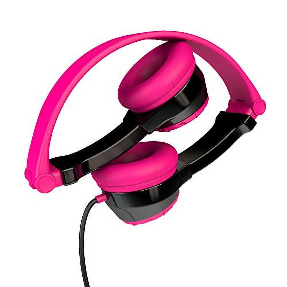 JLab Audio JBuddies Kids - folding, Volume Limiting Headphones, GUARANTEED FOR LIFE - Black / Pink