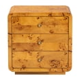 thumbnail image 3 of bali & pari Netra Natural Real Burl Wood 3-Drawer Nightstand, 3 of 6