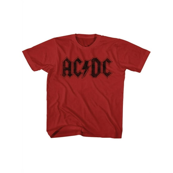 ACDC Heavy Metal Rock Band Black on Red Logo Youth T-Shirt Tee