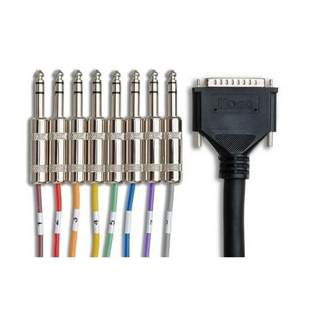 Hosa DTP803 Balanced Snake DB25 to 1/4" TRS - (9.75 Feet) (Black)