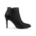 thumbnail image 3 of BLISSFUL STEP Women's Pointed Toe Zipper Stiletto High Heel Ankle Boots Black 7.5, 3 of 7