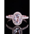 thumbnail image 2 of Limited Time Sale 1.50 carat Morganite and Diamond Engagement Ring in 10k Rose Gold for Women, 2 of 2