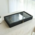 thumbnail image 2 of Nile Corp Wood Glass Top Jewelry Display Case Accessories Storage Box - S Black, 2 of 5